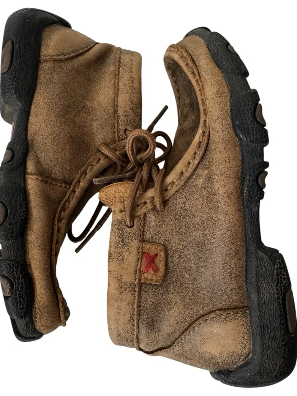 Twisted X Kids Bomber Chukka Driving Mocs Size 8.5M Brown Leather Moc Toe Shoes